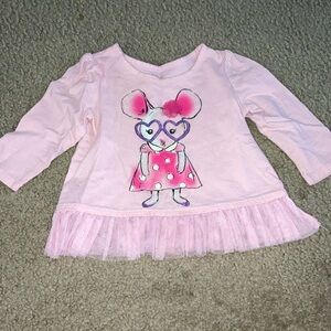 The Children's Place Pink Long Sleeve Tee with Mouse Design